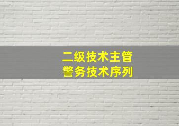 二级技术主管 警务技术序列